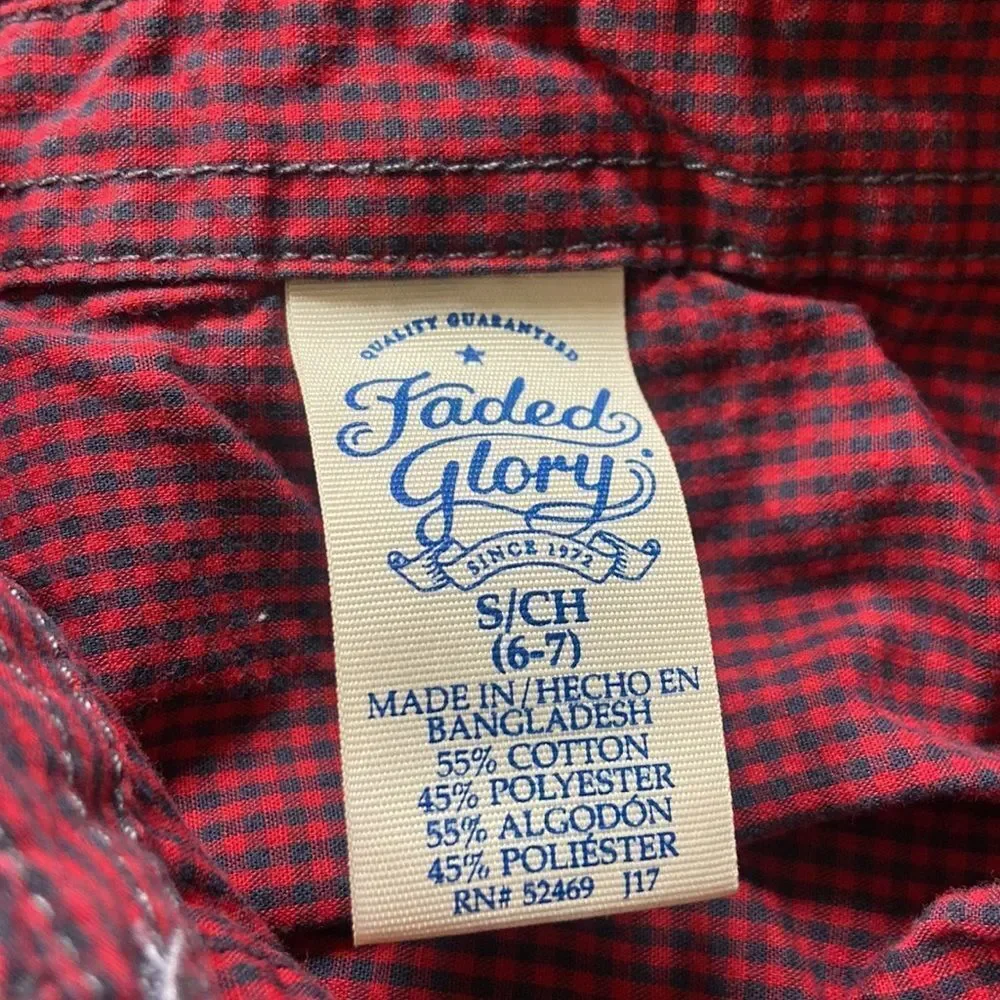 10/$50 Faded Glory Shirt Size S (6-7)